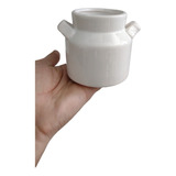 Vaso De Porcelana Leiteira Decorativa Branco Sala 9,5cm