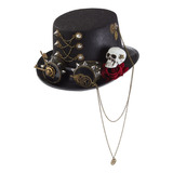 Sombrero De Pelo Gótico Punk, Minisombrero Steampunk Con Esq