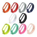 Kit 10 Pulseira Colorida Silicone Para Xiaomi Miband 3/4/5/6