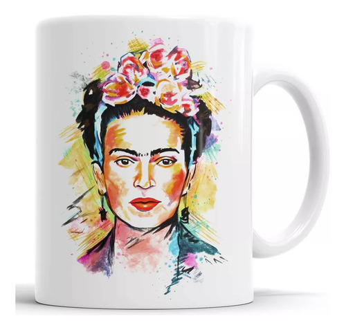 Pocillo Mug - Taza - Frida Kahlo Acuarela - Cerámica