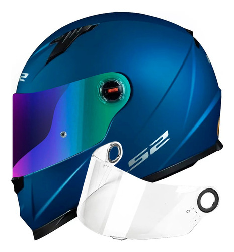 Capacete Ls2 Ff358 Classic Monocolor Azul Fosco+ Viseira