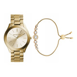 Reloj Mujer Michael Kors Cuarzo Pulso Dorado En Acero