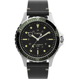 Reloj Timex Hombre Tw2v45300 Cuero Negro Navi Harbour Wr100m