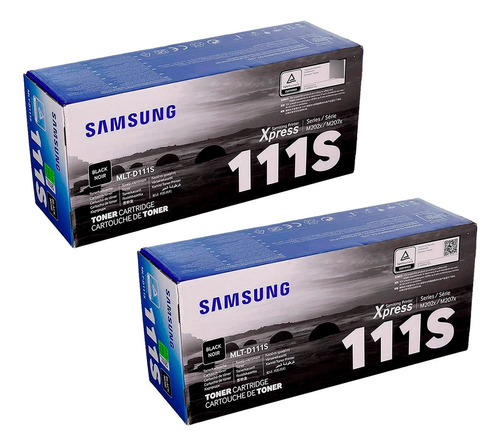 Pack X2 Tóner Samsung Mlt-d111s Para Impresora 1000p Negro