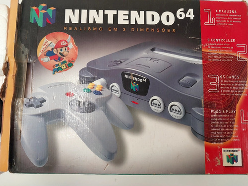 Nintendo64 + Controle + 3 Fitas Tudo Original Na Caixa