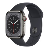 Apple watch S8 Gps+cellular, 41mm Acero Inox Case Grafito