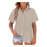 Blusa A Blouse Para Mujer, Camisa Moderna Con Botones Lisos,