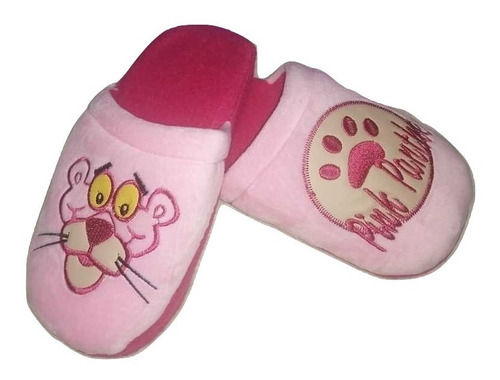 Pantuflas Bordadas De La Pantera Rosa