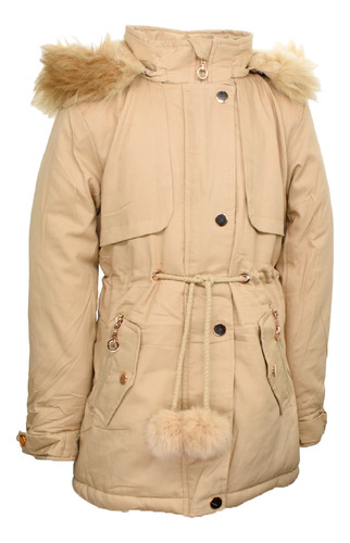 Campera Parka Nena Invierno Piel Abrigada Capucha 2604