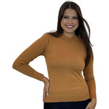 Blusa De Frio Modal Gola Redonda Feminina Trico Moda Tricot