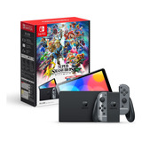 Nintendo Switch Oled 64gb Bundle Super Smash Bros + 3 Meses Online Cor  Cinza