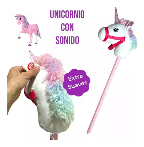 Caballo De Peluche Con Palo + Sonido Reales + Relinche Unico