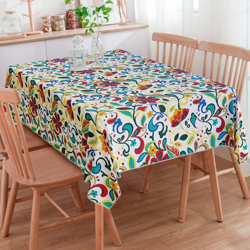 Toalha De Mesa Quadrada Jacquard Estampado 4 Lugares