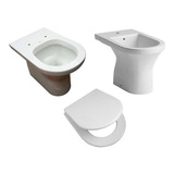 Inodoro Ferrum Varese Corto Bidet 1 Ag Tapa Asiento Blanco *