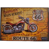 Ruta 66 Mapa Moto America Main Street Retro Cartel Bar Z207