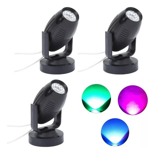 Kit 3 Luz Led Laser Palco Estrobo Verde Azul Roxo