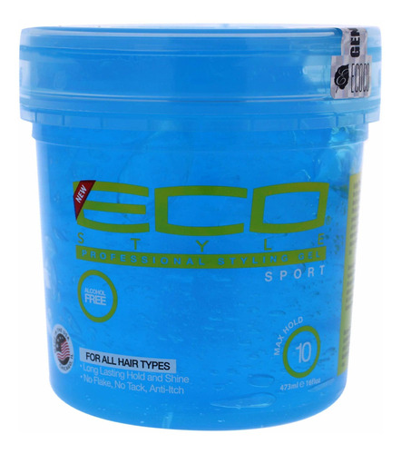 Nvey Eco Gel Para Peinar, Deporte, Aroma Limpio, 16 Onzas L.