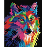 Pintura Por Números, Lienzo 100% Colombiano Diseño Lobo