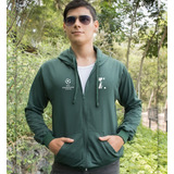 Buzo Buso Saco Hoodie Verde Oscuro Uefa Champions League