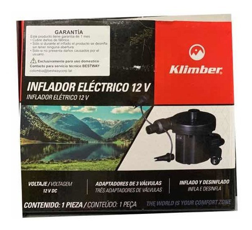  Inflador Eléctrico 12v Klimber Bomba Para Inflar Envio Ya