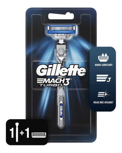 Máquina Para Afeitar Gillette Mach3 Turbo + 1 Repuesto