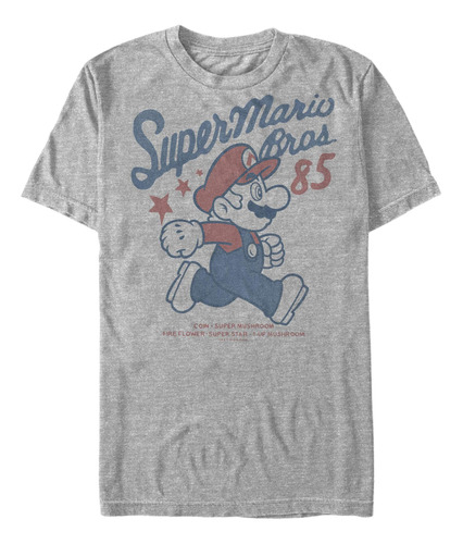 Nintendo Camiseta Super Mario Running Profile 1985 Para Homb