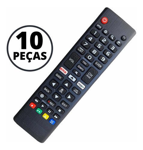 Atacado 10 Controle Compatível Tv LG Led Smart Netflix Prim