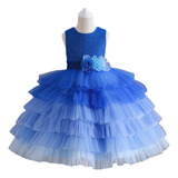 Vestido De Princesa Elegante Con Tutú Degradado Para Niños