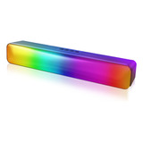 Barra Sonido Bocina Portátil Rgb Bluetooth Subwoof Luz Pc