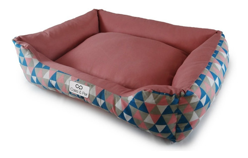 Cama Caminha Pet Para Cachorro E Gato 70x60 Geométrica Rosa