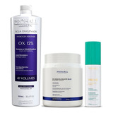 Kit Po Descolorante + Ox + Prohall Pro.r Reconstrução