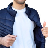 Chaleco Hombre Inflable Importado Piel Abrigo Vestir Premium