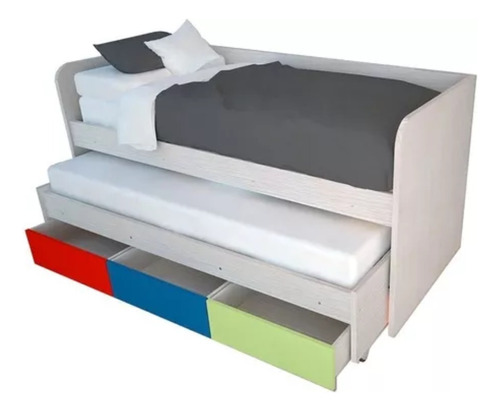 Cama Cucheta Nido Doble  1 Plaza Con Cajones Bajo Cama  Mode