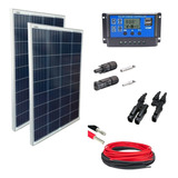 Kit Painel Placa Energia Solar 2x60wp Pwm 30a Cabo E Mc4