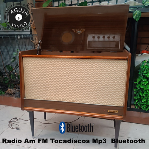 Radiola Tubos Vintage Am Fm Tocadiscos Bluetooth Usb Mp3 