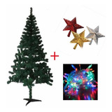 Árvore Natalina Enfeite Decoração 2,10m+ 100+pisca+estrela