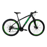 Bicicleta Aro 29 Ksw Xlt 24v Disco Câmbios Index Cor Preto/verde Tamanho Do Quadro 15