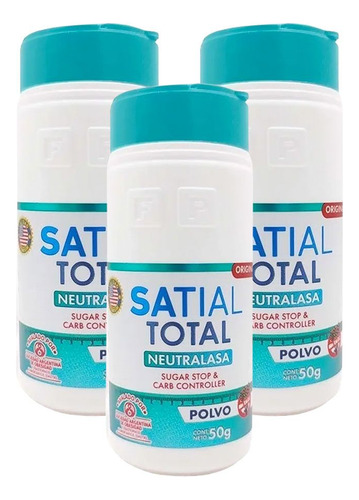 Pack 3 Satial Total Polvo Sugar Stop & Carb Controller