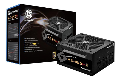 Fonte De Alimentaçao Apexgaming 850w 80 Plus Gold Modular