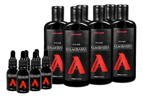 6 Uni Balm Para Barba + 6 Uni Óleo Para Barba Alfa Looks