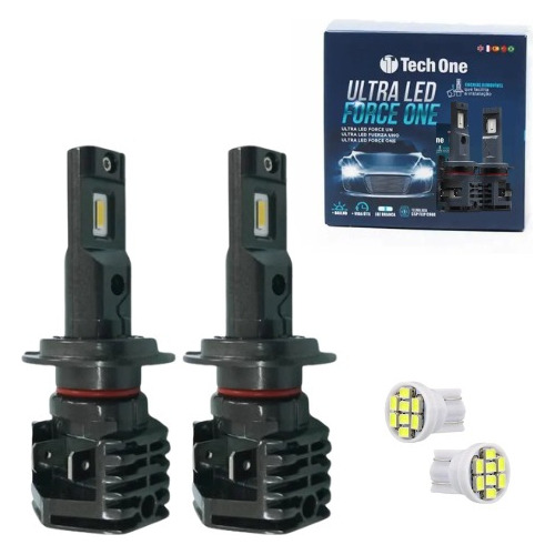 Par Lâmpadas Ultra Led Force One Techone 8000k 12v 8200lm