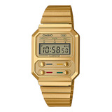 Relógio Casio Vintage Retrofuturista Dourado A100weg-9adf