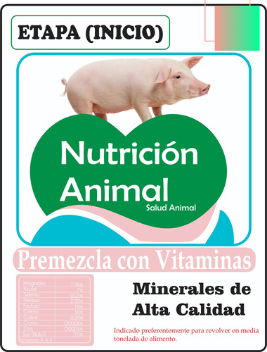 Vitaminas Y Minerales Para Puerco Etapa Inicio 