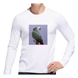 Remera Hombre Ml Aves 1 Loro Parlanchin De Colores