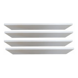 Kit 4 Prateleiras Lisas Mdf Branco 40x10cm Suporte Invisivel