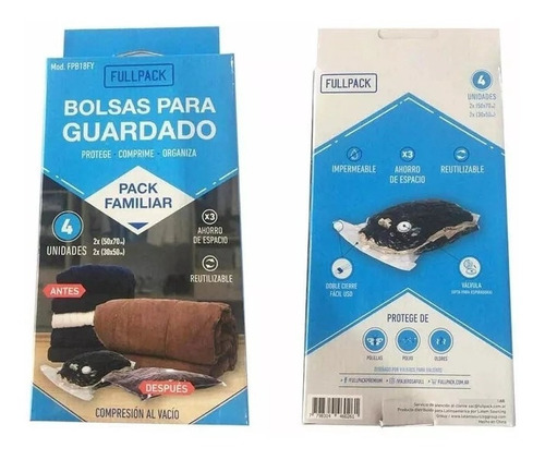 Set 4 Bolsas Para Guardar Ropa Al Vacio Ideal Viajes