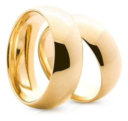 Par De Alianças De Ouro 18k 6mm 9 Gramas Casamento