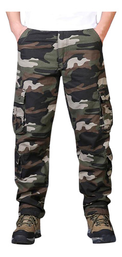 Pantalones C Para Hombre, Talla Grande, Algodón Puro, Camufl