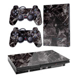 Skin Ps2 Slim R1 Compatível Playstation 2 Marmore Nero