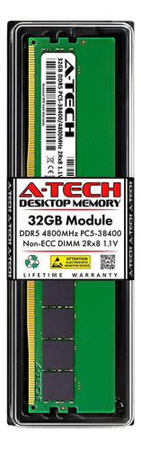 Memoria Ram A-tech 32gb, Ddr5, 4800 Mhz, Udimm, 1.1v